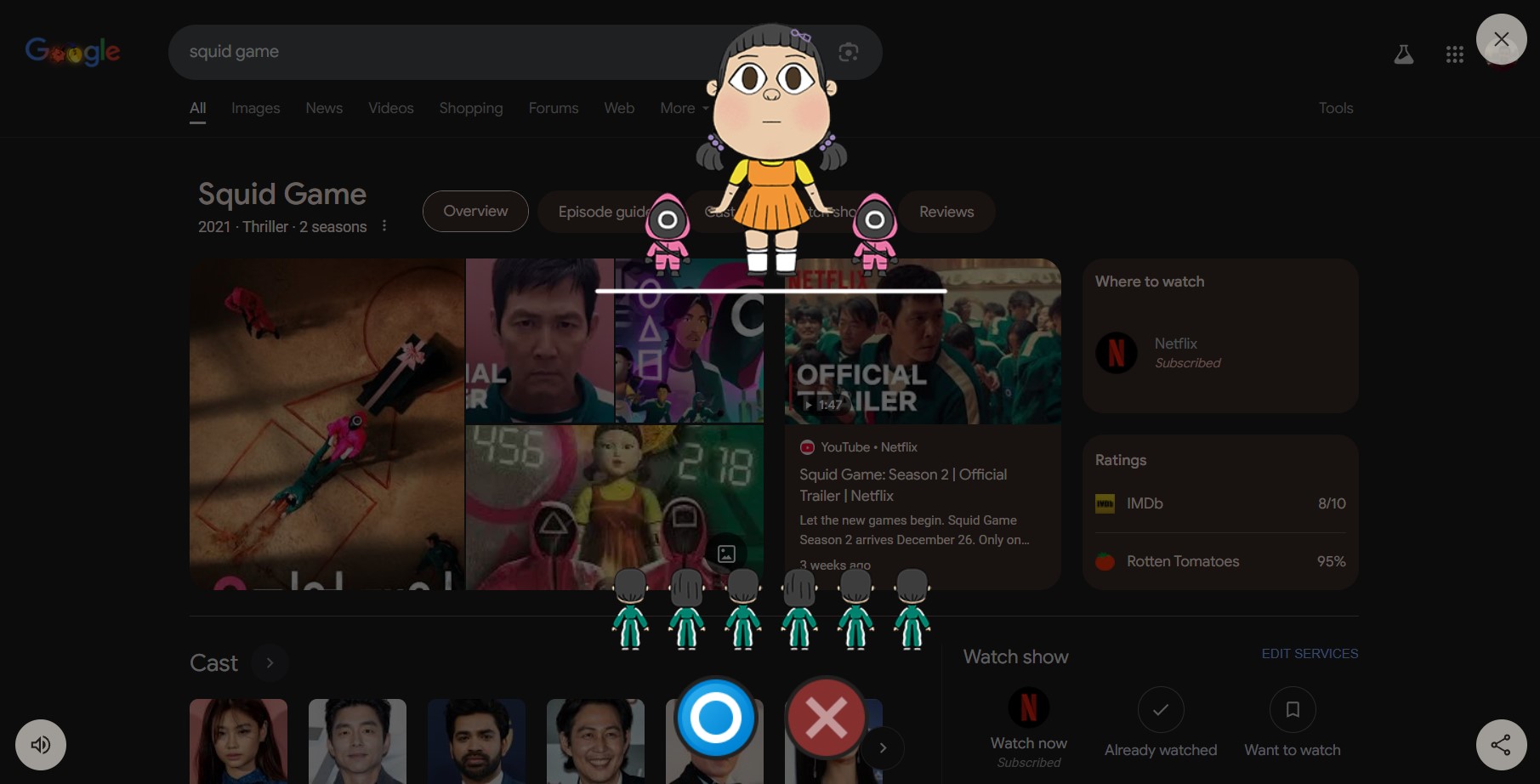Search ‘Squid Game’ on Google to play Red Light, Green Light in your browser